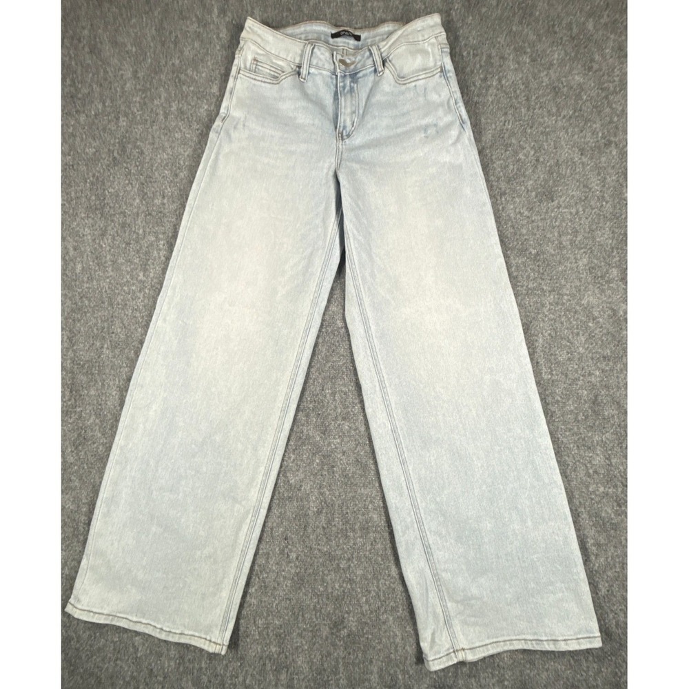 Oneso Womens Size 29 High Rise Wide Leg Jeans Light Wash Blue Stretch Denim